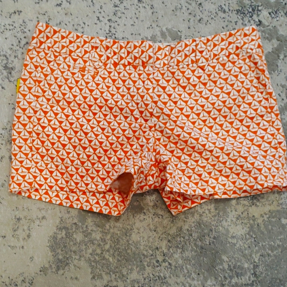 Orange Patterned Women's Shorts